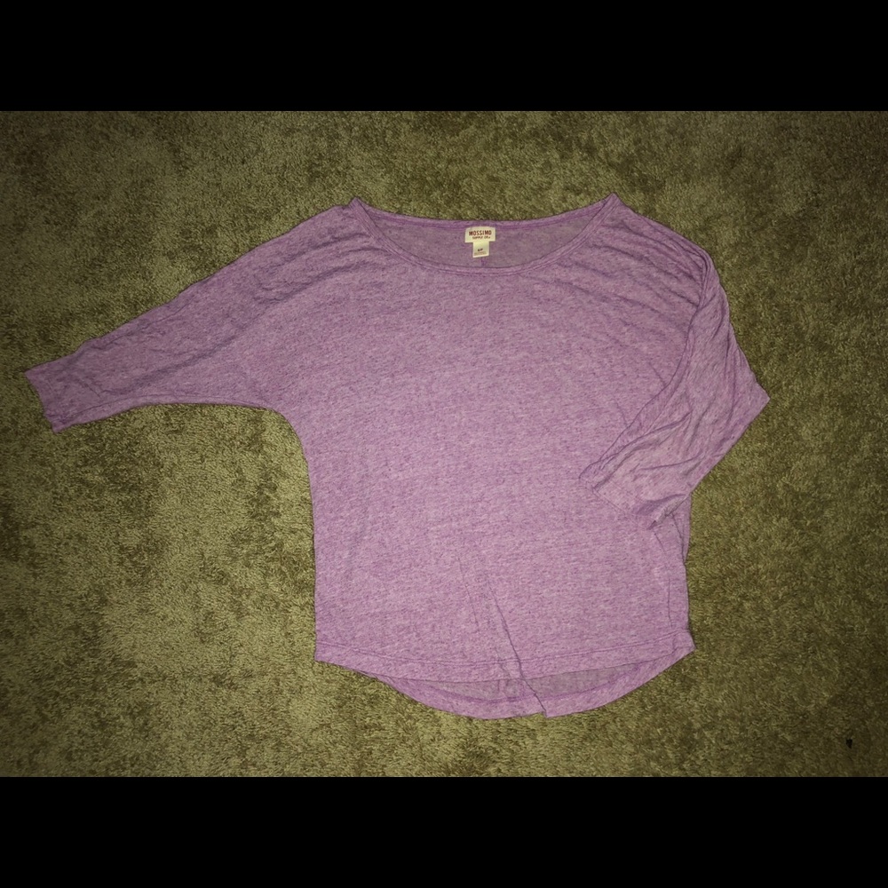 Purple flowy crop sleeve t shirt